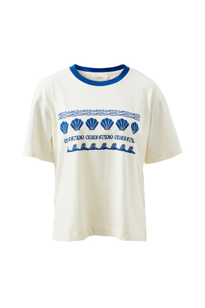 Stevie Slouchy Tee - Blue Summer Icons