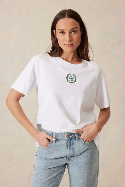 Slouchy Split Hem Tee - Winter Green Country Club