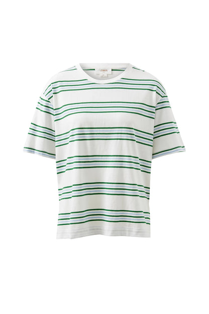 Stevie Slouchy Tee - Green Retro Stripe