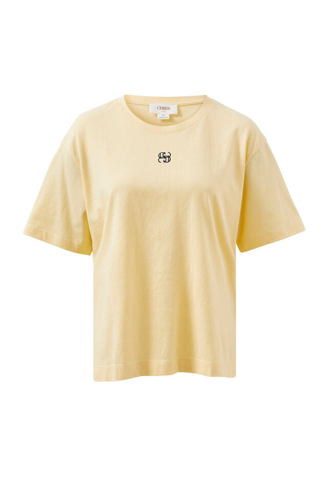 Slouchy Split Hem Tee - Sunny Yellow