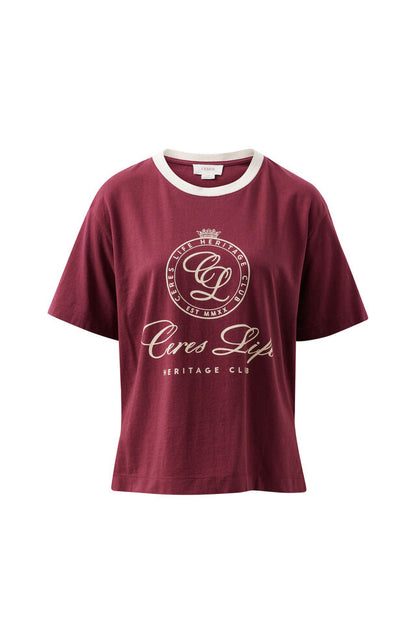 Stevie Slouchy Tee - Washed Burgundy Club Logo