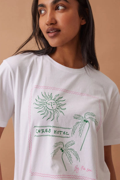Stevie Slouchy Tee - Ceres Hotel Print