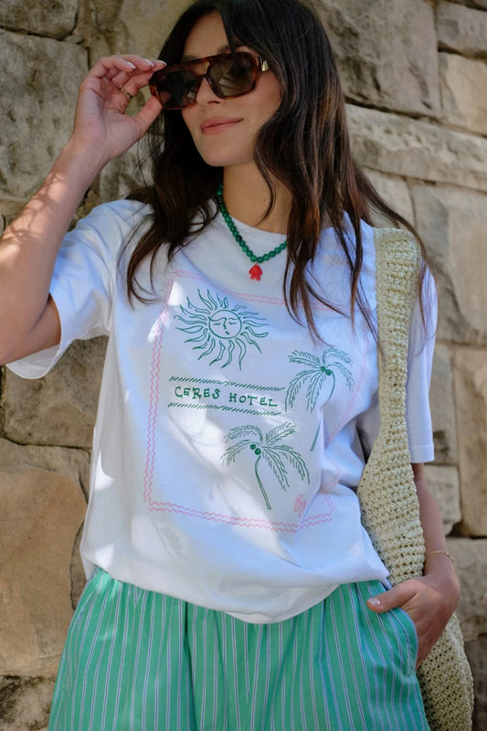 Stevie Slouchy Tee - Ceres Hotel Print