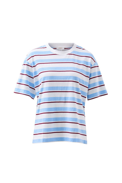 Stevie Slouchy Tee - Pomegranate Retro Stripe