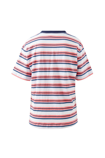 Stevie Slouchy Tee - Washed Coral, New Navy Stripe