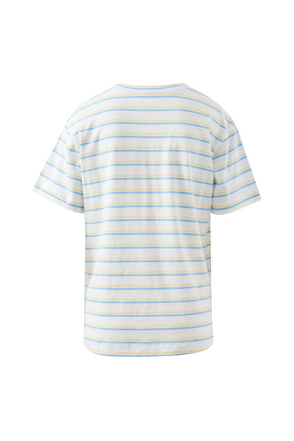 Stevie Slouchy Tee - Powder Blue, Sunny Yellow Stripe