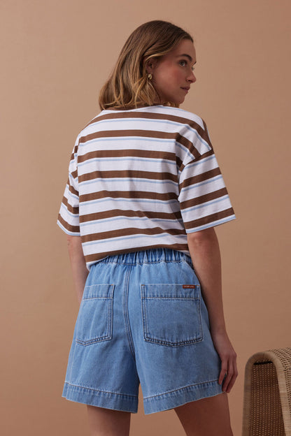 Darcy Relaxed Everyday Short - Mid Wash Blue