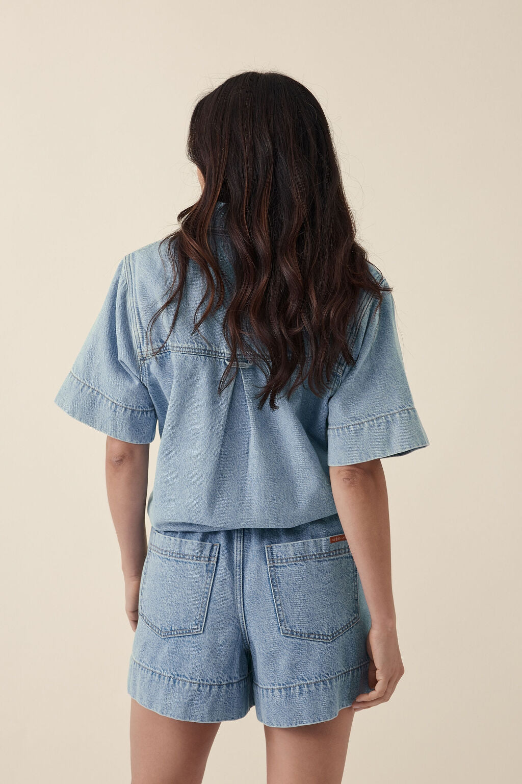 Pleat Front Shorts - Vintage Blue