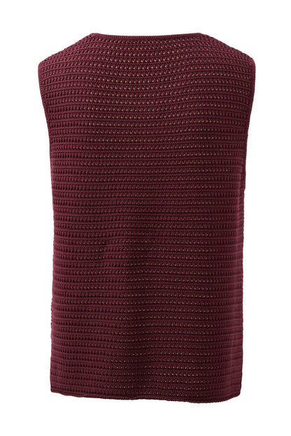 Mesh Knit Tank - Wine