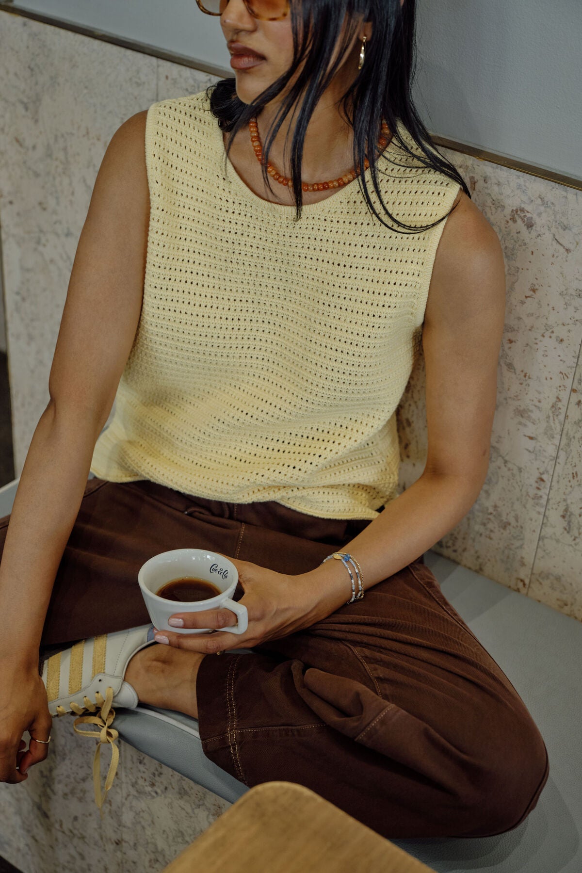 Margot Mesh Knit Tank - Sunny Yellow