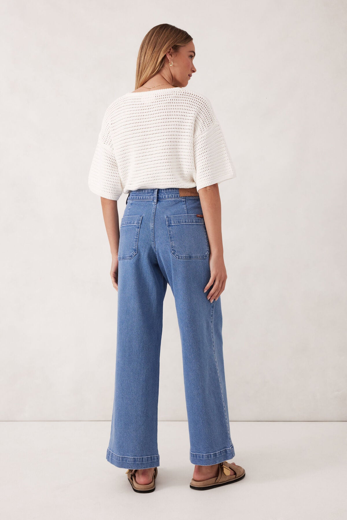 Wide Leg Patch Pocket Jean