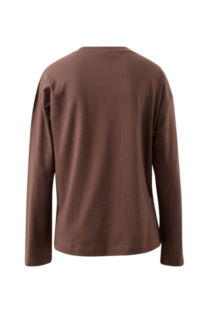 Scout Slouchy Long Sleeve Tee - Brunette Brown