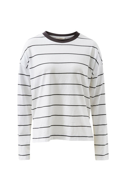 Scout Slouchy Long Sleeve Tee - Phantom Fine Stripe