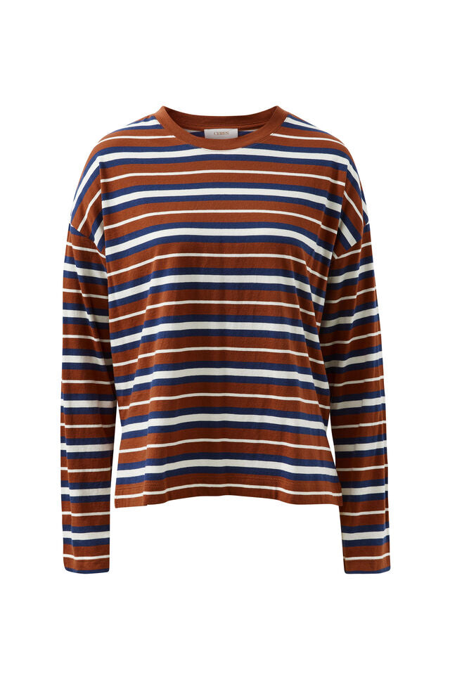 Scout Slouchy Long Sleeve Tee - Ginger Navy Stripe