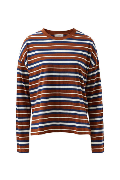 Scout Slouchy Long Sleeve Tee - Ginger Navy Stripe