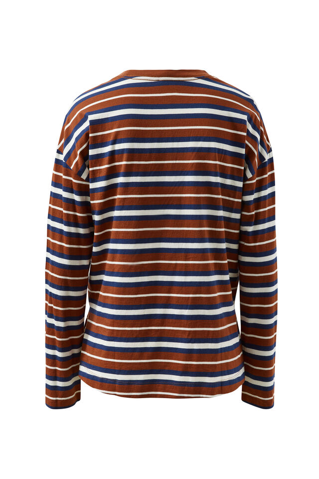 Scout Slouchy Long Sleeve Tee - Ginger Navy Stripe