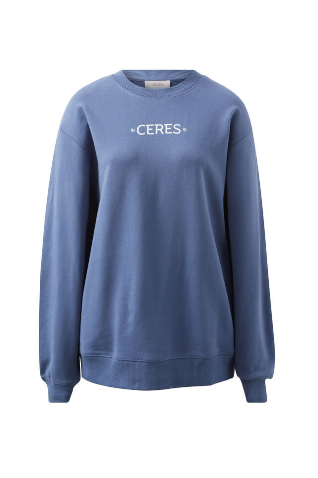 Oversized Slouchy Crew - Moonlight Mini Logo