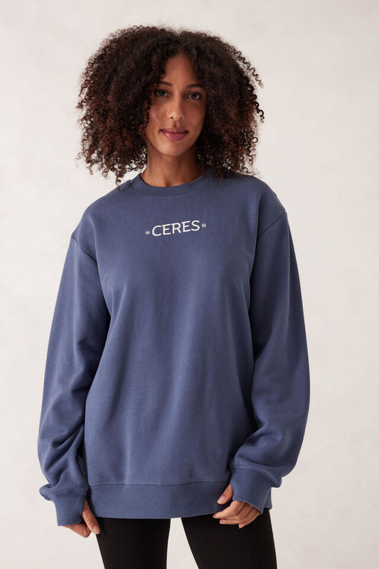Oversized Slouchy Crew - Moonlight Mini Logo