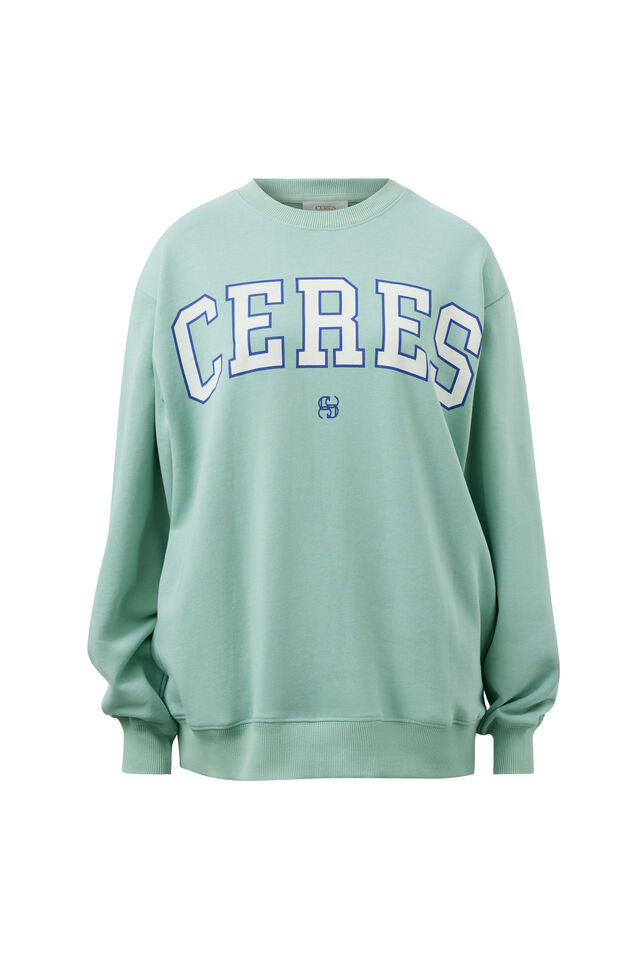Isla Oversized Slouchy Crew - Seafoam