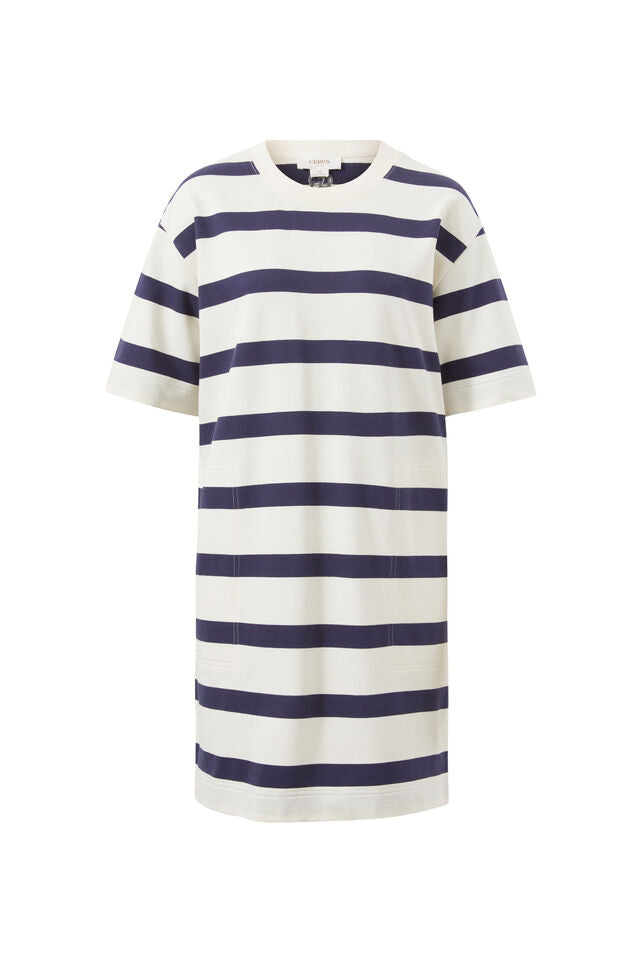 Mini Terry Dress - Navy Stripe