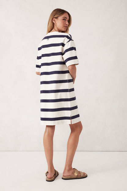 Mini Terry Dress - Navy Stripe