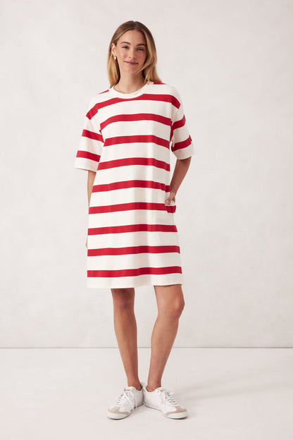 Mini Terry Dress - Red Stripe