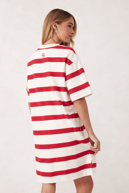 Mini Terry Dress - Red Stripe