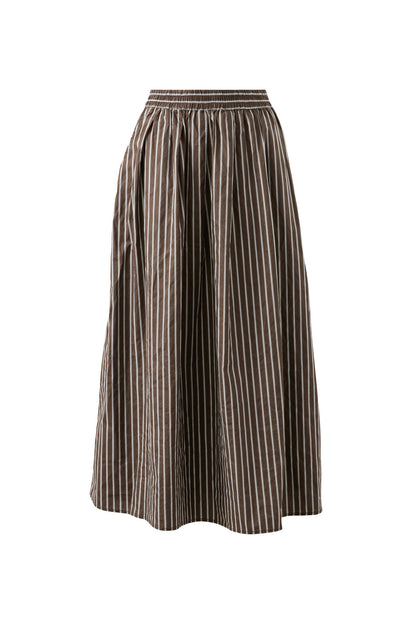 Florence Maxi Skirt - Chocolate White Stripe
