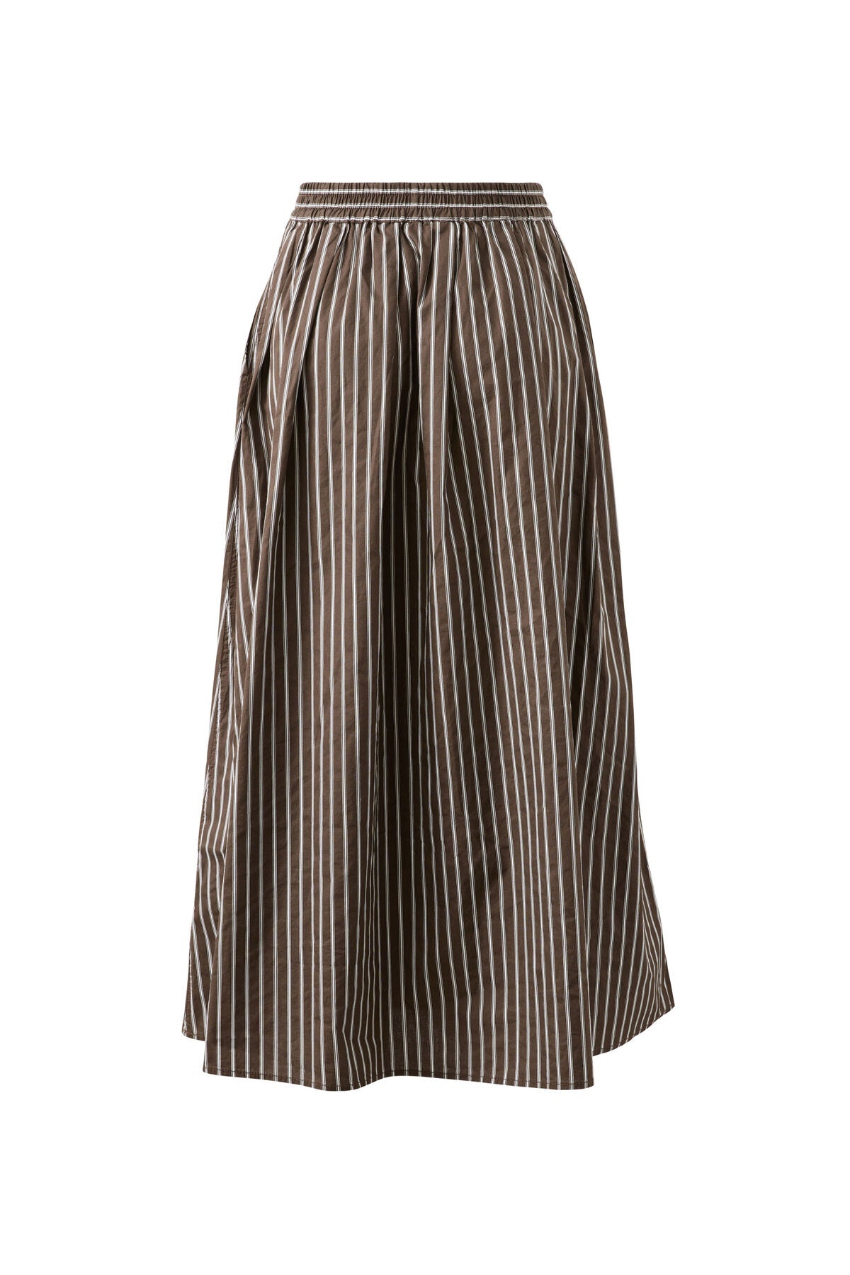 Florence Maxi Skirt - Chocolate White Stripe