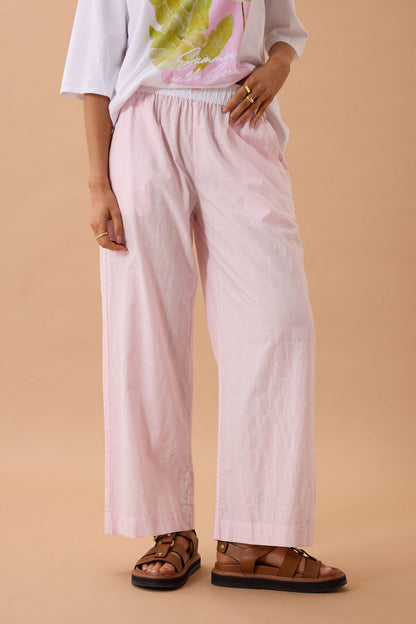 The Lounge Pant - Pink Faint Check