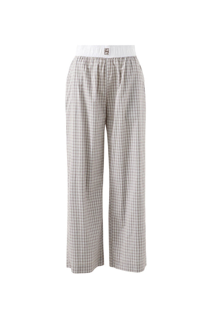 The Lounge Pant - Wine Choc Blue Check