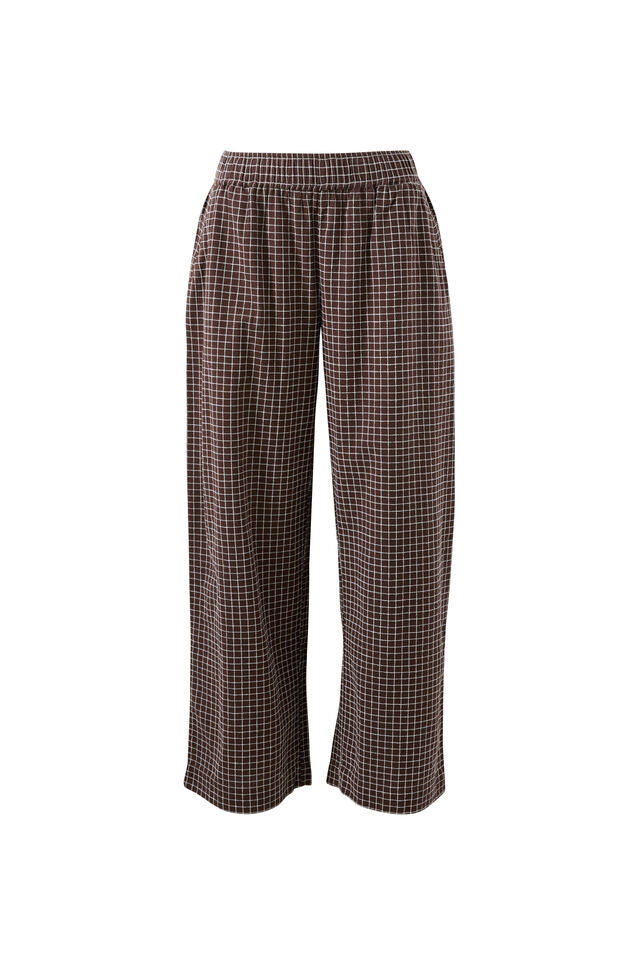 The Lounge Pant - Textured Chocolate Check