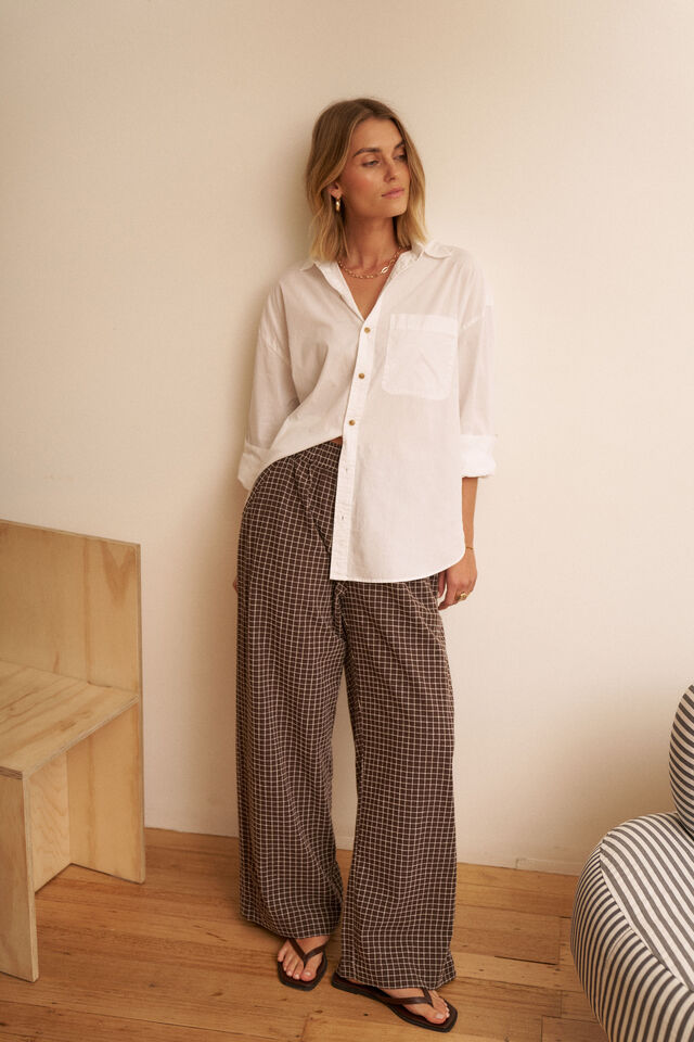 The Lounge Pant - Textured Chocolate Check
