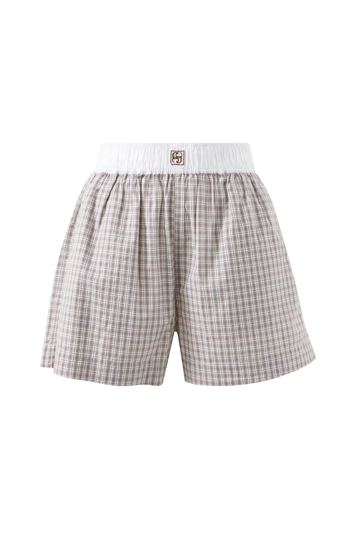 Mila Short - Wine Choc Blue Check