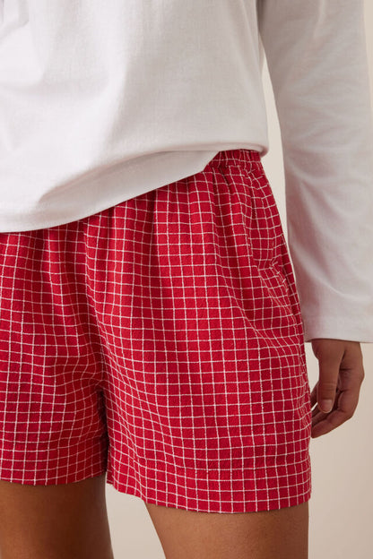 Mila Shorts - Red White Check