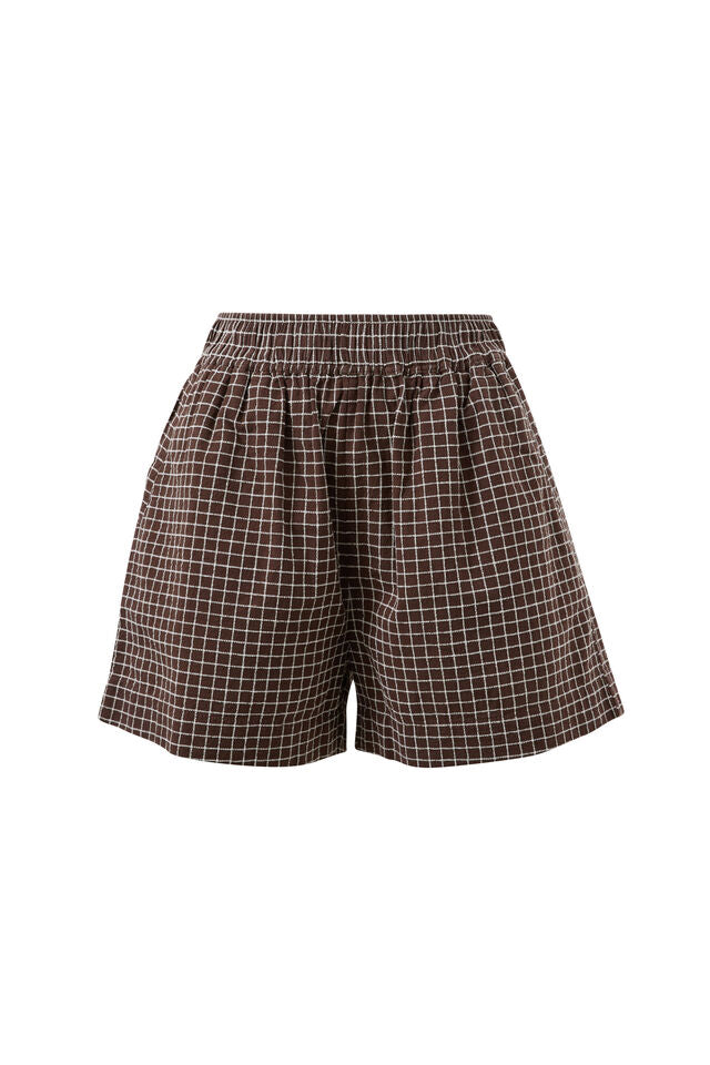 Mila Shorts - Chocolate Check