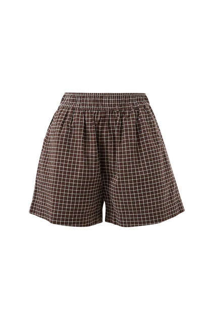 Mila Shorts - Chocolate Check