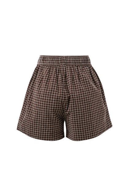 Mila Shorts - Chocolate Check