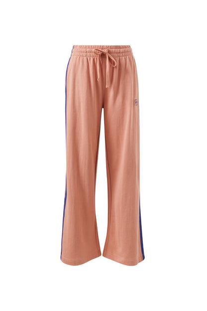 Gigi Wide Leg Terry Trackpant - Washed Pink