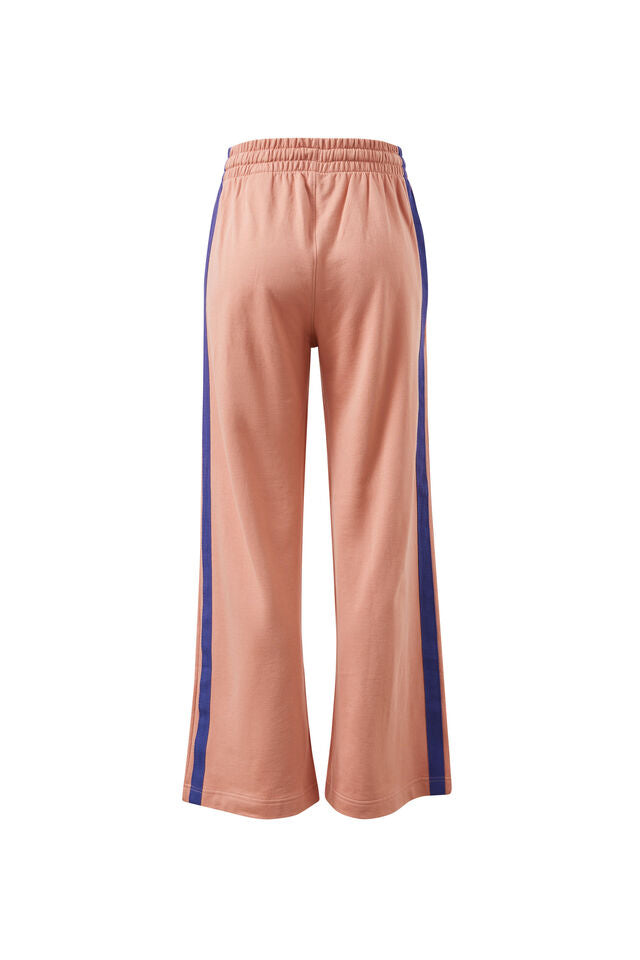 Gigi Wide Leg Terry Trackpant - Washed Pink