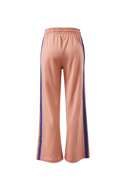 Gigi Wide Leg Terry Trackpant - Washed Pink