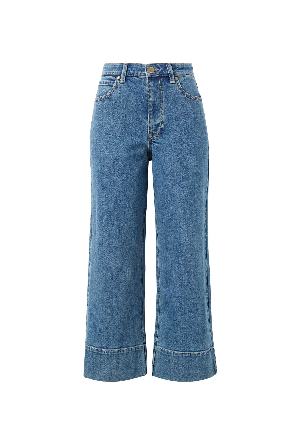 Wide Leg Crop Jean - Vintage Blue