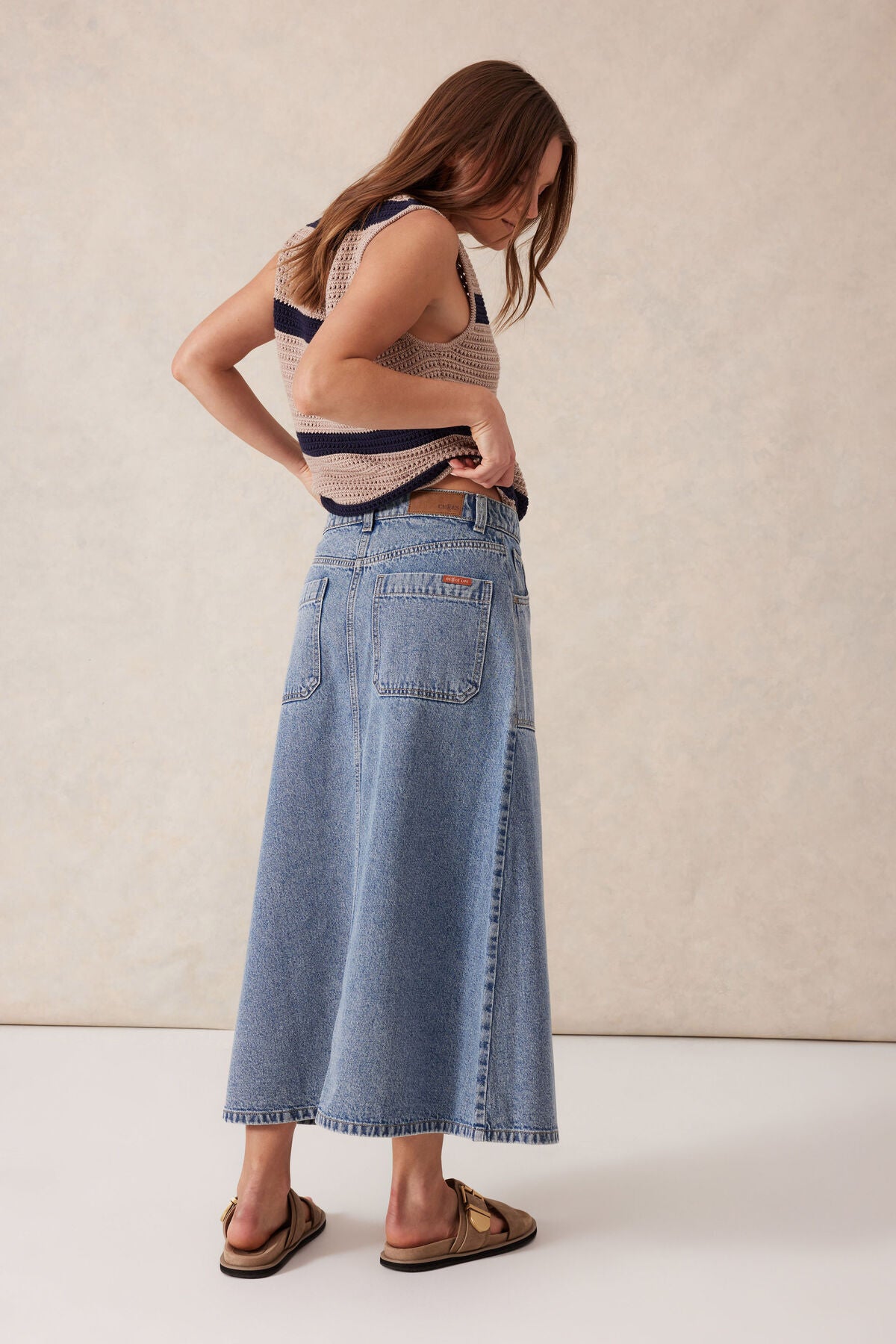 Denim Midi Skirt