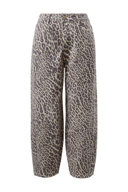 Tapered Barrel Jean - Leopard