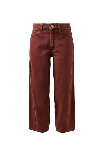 Maggie Tapered Barrel Jean - Burnt Toffee