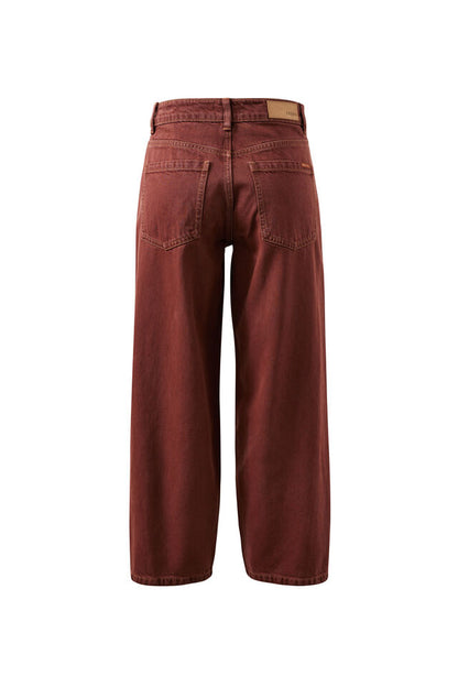Maggie Tapered Barrel Jean - Burnt Toffee