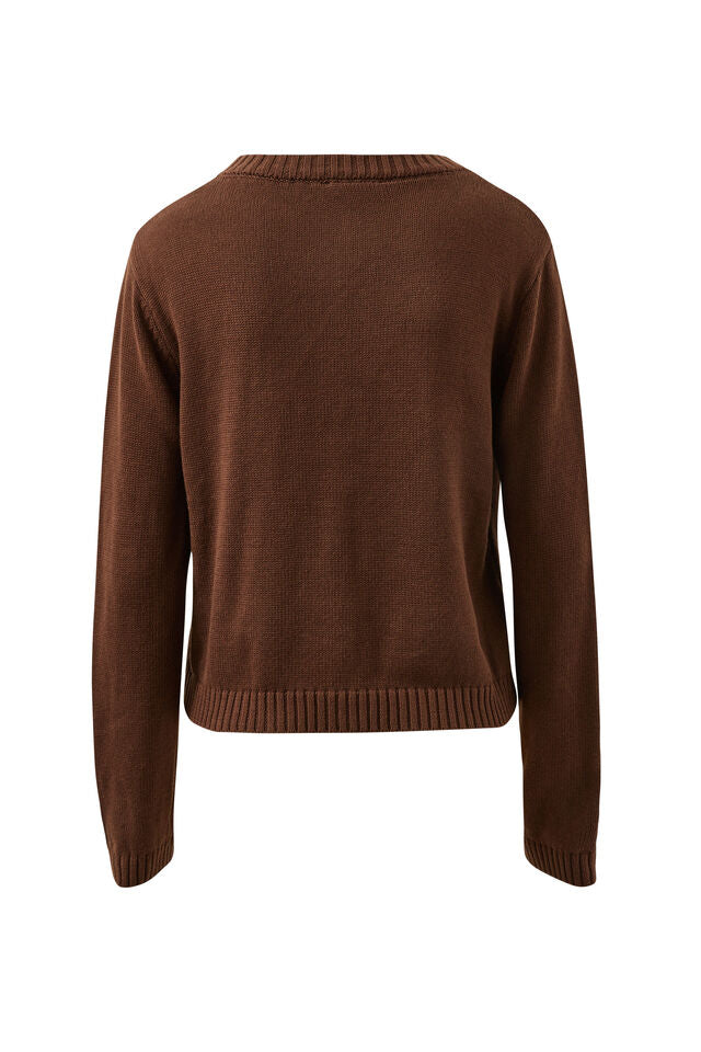 Nelly Long Sleeve Knit - Chocolate
