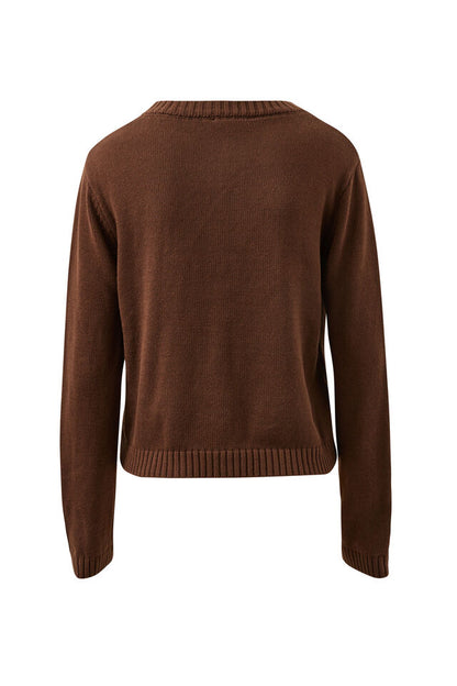 Nelly Long Sleeve Knit - Chocolate