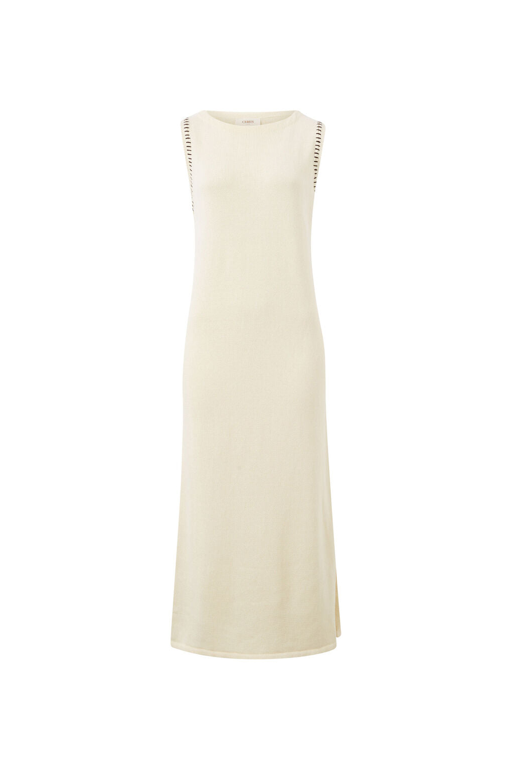 Boat Neck Midi Dress - Eggshell