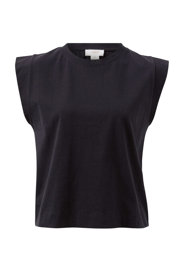Extended Shoulder Tee - Black